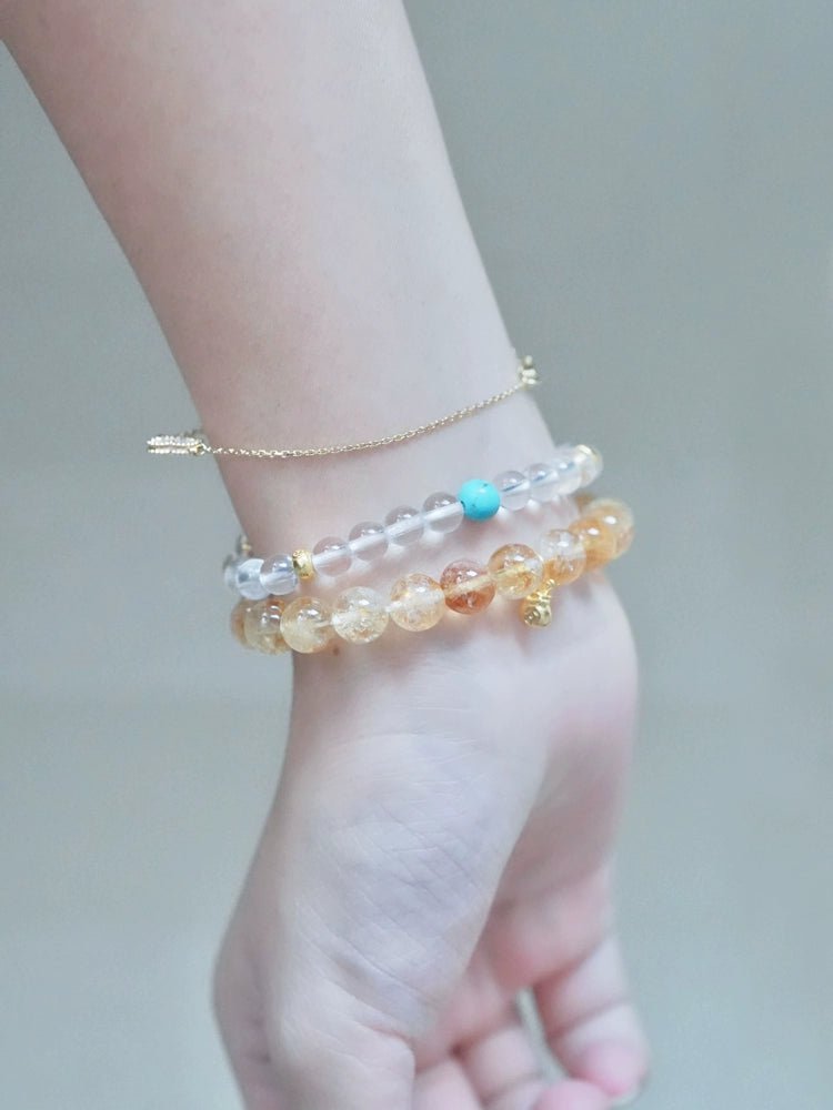 Bao Mi Boomy Natural Citrine Bracelet Silver Plated 24K Gold Career Couple Bracelet Birthday Valentine's Day Gift