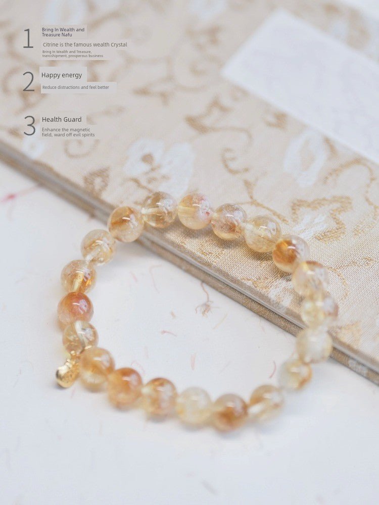 Bao Mi Boomy Natural Citrine Bracelet Silver Plated 24K Gold Career Couple Bracelet Birthday Valentine's Day Gift