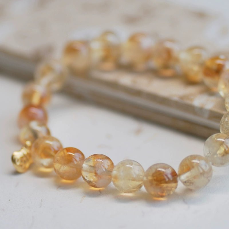 Bao Mi Boomy Natural Citrine Bracelet Silver Plated 24K Gold Career Couple Bracelet Birthday Valentine's Day Gift