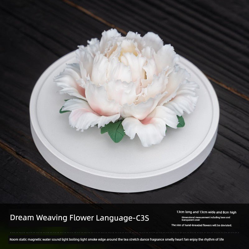 Handmade Pinch Ceramic Indoor Tea Room Decoration Zen Tea Ceremony Desktop Tea Ornaments Decoration Aromatherapy Diffuse Fragrance Porcelain Flower