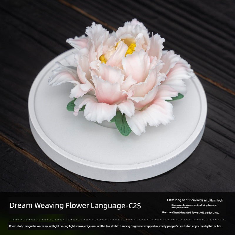 Handmade Pinch Ceramic Indoor Tea Room Decoration Zen Tea Ceremony Desktop Tea Ornaments Decoration Aromatherapy Diffuse Fragrance Porcelain Flower