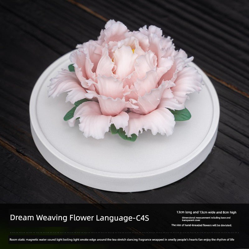 Handmade Pinch Ceramic Indoor Tea Room Decoration Zen Tea Ceremony Desktop Tea Ornaments Decoration Aromatherapy Diffuse Fragrance Porcelain Flower