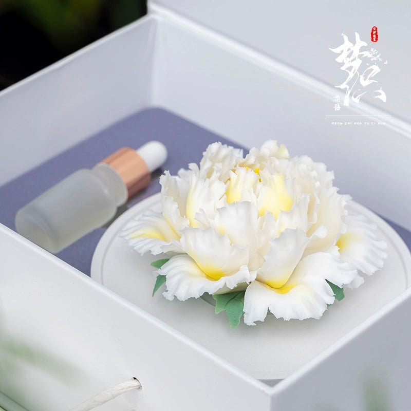 Handmade Pinch Ceramic Indoor Tea Room Decoration Zen Tea Ceremony Desktop Tea Ornaments Decoration Aromatherapy Diffuse Fragrance Porcelain Flower