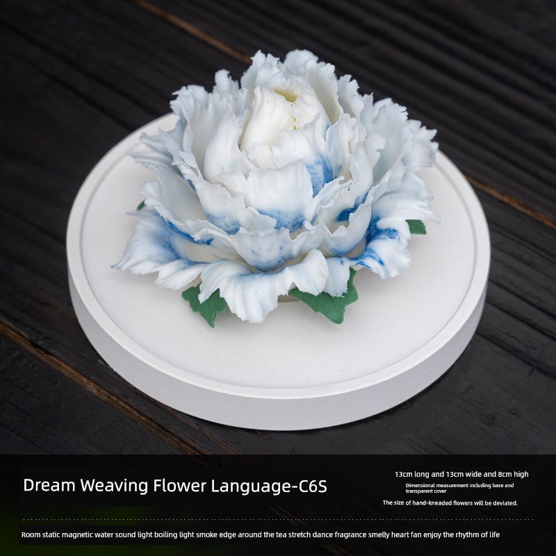 Handmade Pinch Ceramic Indoor Tea Room Decoration Zen Tea Ceremony Desktop Tea Ornaments Decoration Aromatherapy Diffuse Fragrance Porcelain Flower