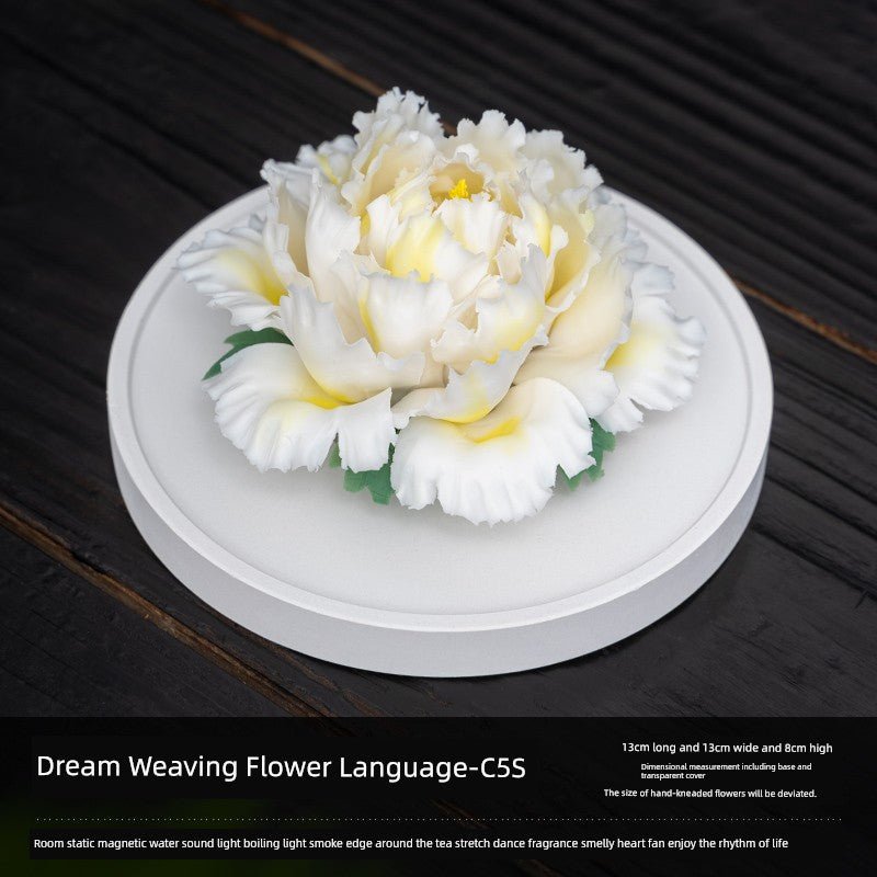 Handmade Pinch Ceramic Indoor Tea Room Decoration Zen Tea Ceremony Desktop Tea Ornaments Decoration Aromatherapy Diffuse Fragrance Porcelain Flower