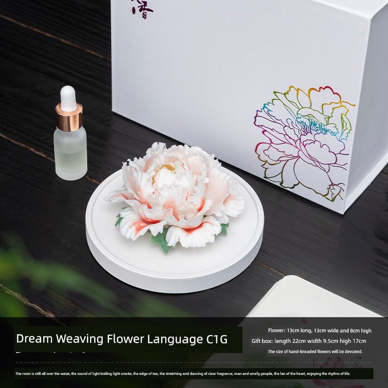 Handmade Pinch Ceramic Indoor Tea Room Decoration Zen Tea Ceremony Desktop Tea Ornaments Decoration Aromatherapy Diffuse Fragrance Porcelain Flower