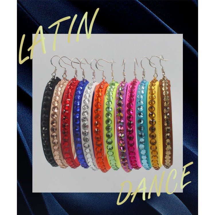 Latin Dance Multi-Color Stick-on Crystals Earrings with the Same Color Anti-Swarovski Diamond National Standard Dance Competition Performance College BLACKPOOL Children's Special