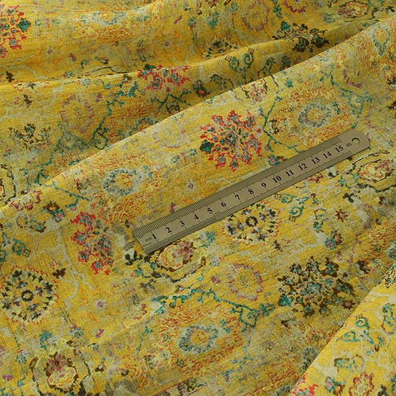 Pure Ramie Fabric Loose Dress Chinese Summer Clothing Fabric with Flowers