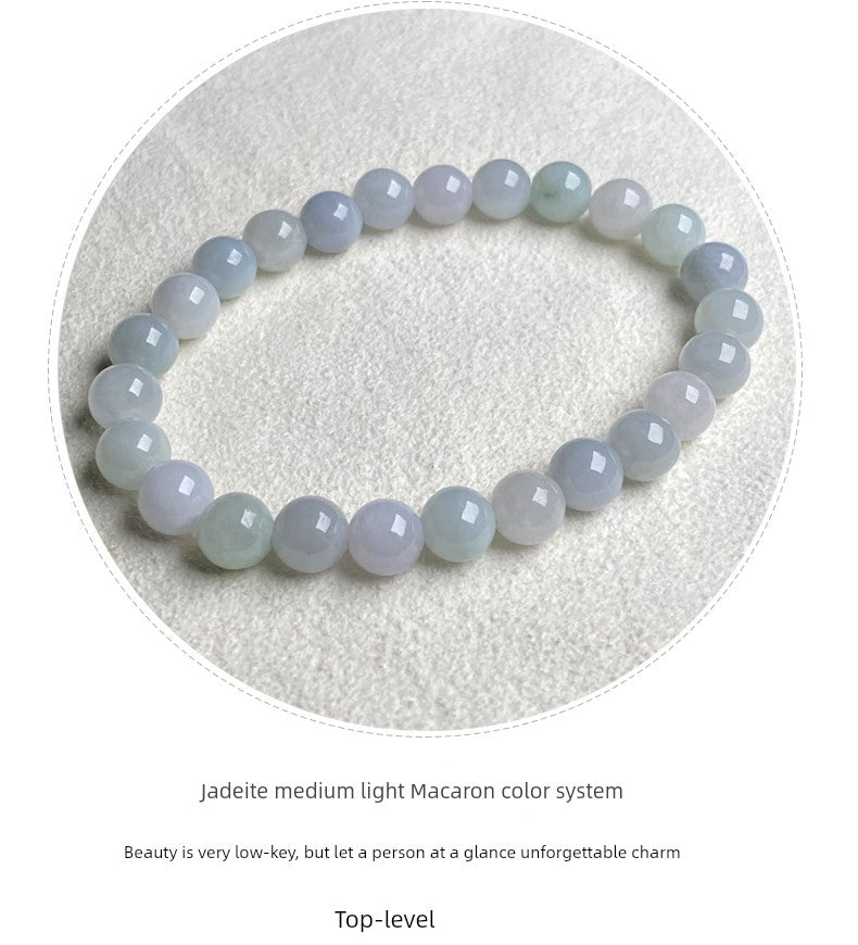 Yongshengyuan Myanmar Natural Jade a Goods Bracelet Beads String Single Circle Women Christmas Birthday Gift with Certificate