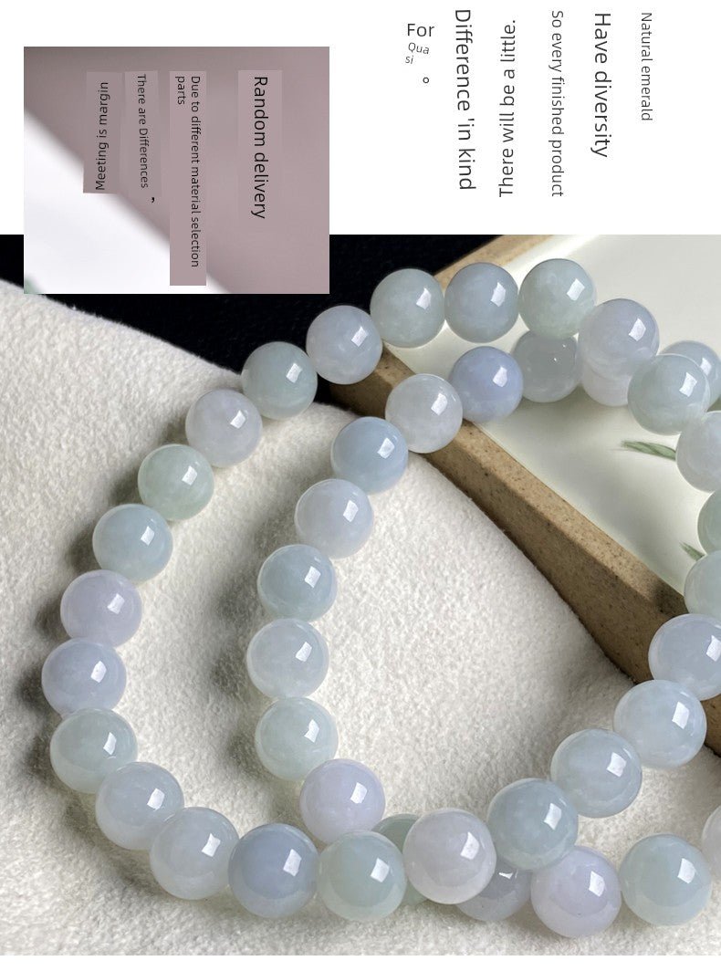 Yongshengyuan Myanmar Natural Jade a Goods Bracelet Beads String Single Circle Women Christmas Birthday Gift with Certificate