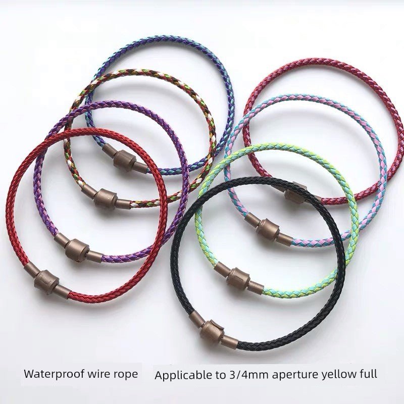 Zhou Jia's Same Style Steel Wire Red Rope Bracelet Wearable Lucky Beads Safe Couple 3mm Woven Bracelet Waterproof