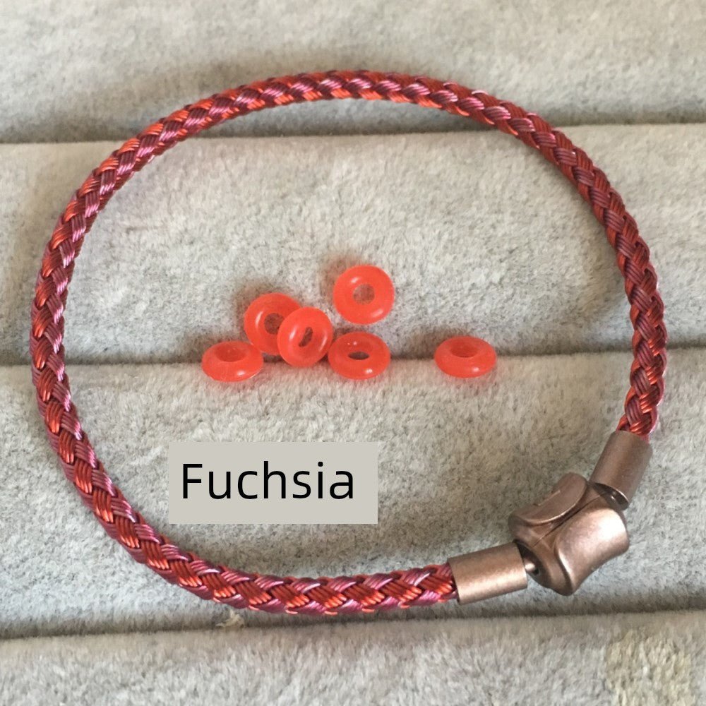 Zhou Jia's Same Style Steel Wire Red Rope Bracelet Wearable Lucky Beads Safe Couple 3mm Woven Bracelet Waterproof