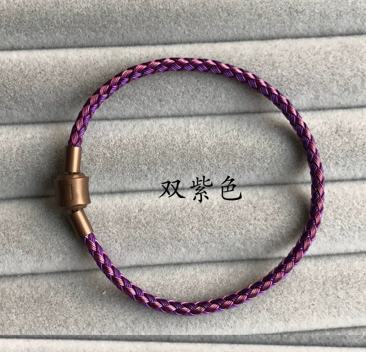 Zhou Jia's Same Style Steel Wire Red Rope Bracelet Wearable Lucky Beads Safe Couple 3mm Woven Bracelet Waterproof
