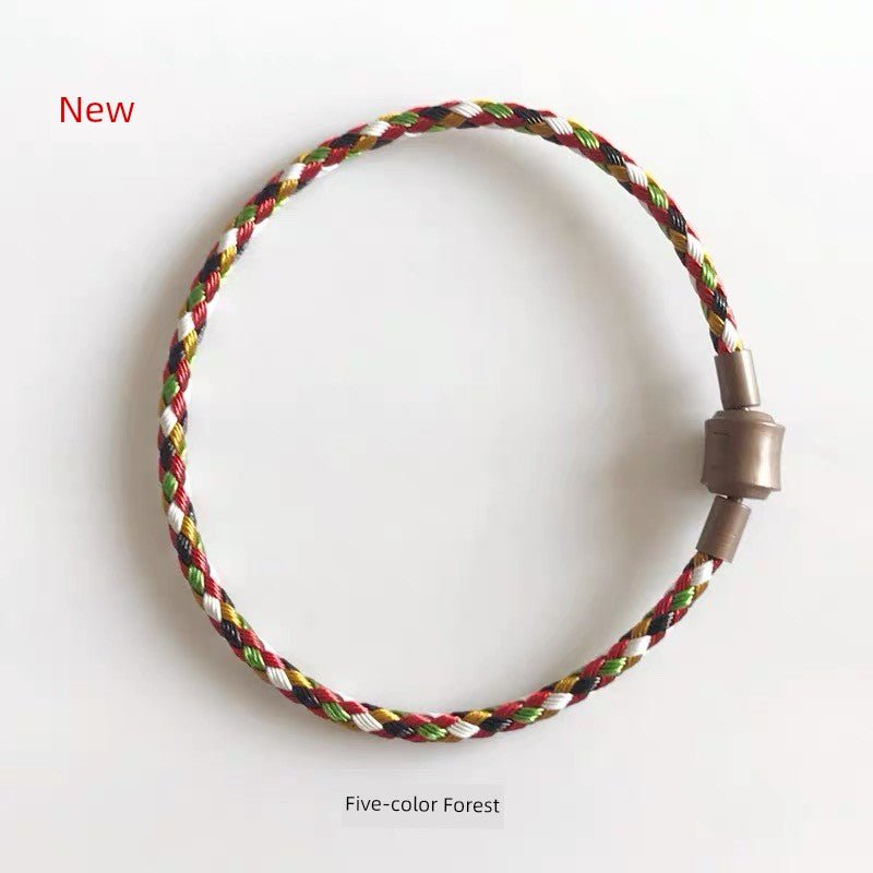 Zhou Jia's Same Style Steel Wire Red Rope Bracelet Wearable Lucky Beads Safe Couple 3mm Woven Bracelet Waterproof