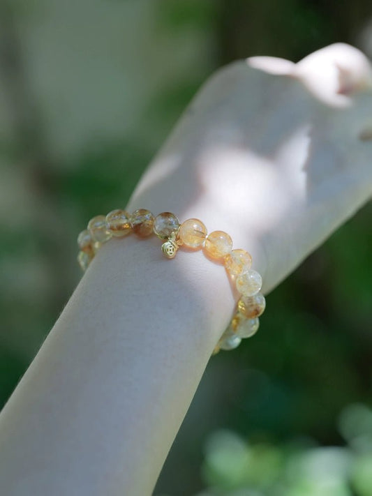 Bao Mi Boomy Natural Citrine Bracelet Silver Plated 24K Gold Career Couple Bracelet Birthday Valentine's Day Gift