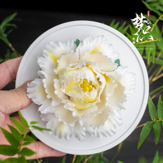 Handmade Pinch Ceramic Indoor Tea Room Decoration Zen Tea Ceremony Desktop Tea Ornaments Decoration Aromatherapy Diffuse Fragrance Porcelain Flower